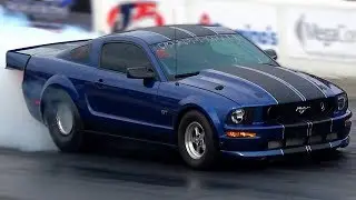 Brent Roberson's Twin Turbo Mustang Racing at Street Outlaws Live Event