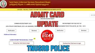 TNUSRB 2020 | Police Constable Exam | Hall Ticket Officially Declared | Oscar