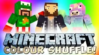 Minecraft Mini-Game: Colour Shuffle! - SHUFFLE DEM COLOURS! w/Natalie & FlatLine