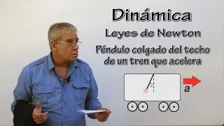 Ejercicio dN1.07 - Dinámica - Péndulo colgado del techo de un tren que acelera.