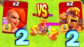 Rage vs Rage Troops!  Super barb vs. Super Valk!! Clash of clans!