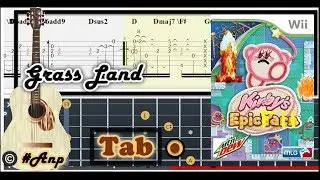 Guitar Tab - Grass Land (Kirby's Epic Yarn) OST Fingerstyle Tutorial Sheet Lesson #Anp