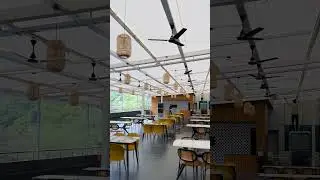 Stylish Tensile Roof for Canteen 😍 #TensileRoof #CanteenDesign #RoofUpgrade  #Engineering #shorts