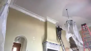 Spray Painting Crown Molding on 16-Foot Walls | Historic St. Armands Project