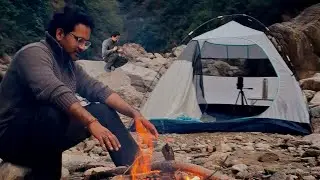 ASMR -  Camping in Himachal pradesh | River side camping and cooking #asmr #campingvideo