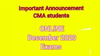 🔴 #SSG CMA Students ICMAI IMPORTANT Announcement ONLINE DEC 2020 EXAMS FINAL & INTERMEDIATE LEVEL