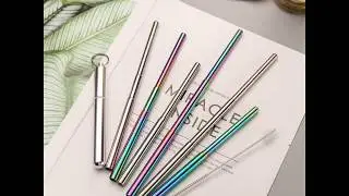 collapsible metal straws