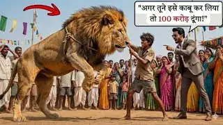 जिसे सब कूड़ा बीनने वाला कहते थे… उसी ने जंगली शेर को बिना मारे झुका दिया 😱🦁 | 100 करोड़ की कहानी