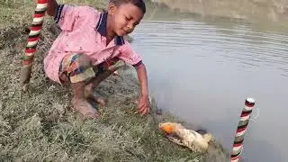 New Best Fishing Video 2022 |  Traditional Boy Catching Big Fish With Hook From River