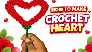 How to make trending crochet heart ❤️ stick  #arstyaruna #trendingdiy #valantinedaydiy #handmade 
