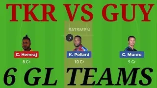 TKR VS GUY 6 GL TEAMS TKR VS GUY DREAM11 PREDICTION WITH PLAYING 11 NEWS