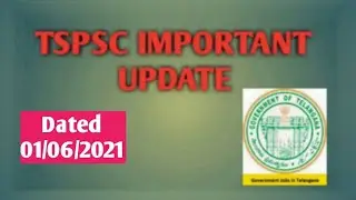 Tspsc important update | Tspsc new update(01/06/2021) | Tspsc latest todays update | Result Update