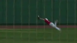 See outfielder's amazing catch