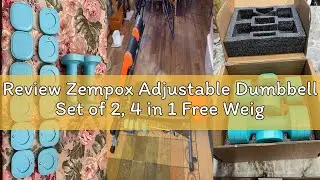 Review Zempox Adjustable Dumbbell Set of 2, 4 in 1 Free Weights Dumbbells Set for Women, Hand Weight