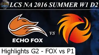 FOX vs P1 Game 2 Highlights - LCS NA Summer 2016 W1D1M4 Echo Fox vs Phoenix1