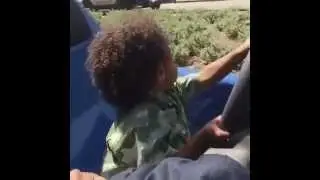 Tyga lets his kid drive a Car!!!!!