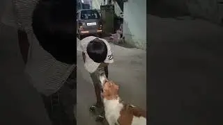 small boy everyday care this Dog 🐕 #dog #care #boy#huminity #trending#viral#missyou @Kushwaha_Pariwar