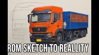 How to Draw a HOWO Heavy Truck  From Simple Sketch to Realistic Color Art EST2 Style