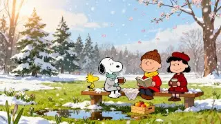 Snoopy&rsquo;s Morning Chill with Charlie Brown 🌸📚 Snowy Picnic Vibes for Study & Focus