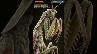 Praying Mantis Funny Animation | Insects Anatomy | Insects AI Art | 03