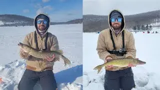 Ice Fishing Mayhem Catching PA Pike and Pickerel!