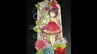 Prima Doll Stamp and Spectrum Noir Pens - Tag