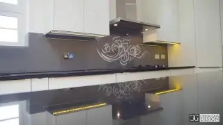 Стеклянный кухонный фартук в стиле модерн &laquo;Night Jewels&raquo; от Creoglass Design 01923 947 454