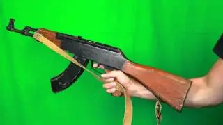 holding ak-47 finger on a trigger - HD green screen footage