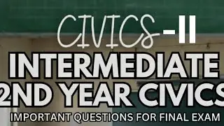 Intermediate Civics 2nd year important questions for final exam TS/AP 