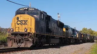 CSX 4749 (Flared MAC) Leads M331 with 5 YN2s Trailing and 10 Locomotives!!!