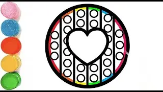 How To Draw a Rainbow Heart Popit Drawing | Popit Heart Drawing For Kids | Beautiful Heart Popit
