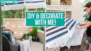DIY decorating my Mom's lake house balcony for summer! ☀️