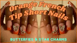 BACK TO SCHOOL ORANGE FRENCH TIP POLYGEL NAILS 🧡 Nail Tutorial