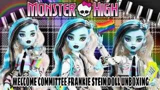 MONSTER HIGH WELCOME COMMITTEE FRANKIE STEIN DOLL UNBOXING 🖤🌈