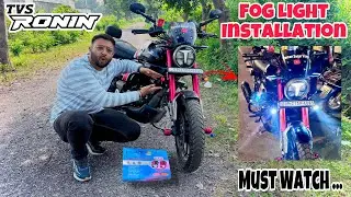 TVS RONIN MODIFICATION 😍 | HJG Mini Drive V4 Fog Light installation on TVS Ronin | Raman Sagar Vlogs
