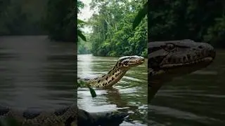 Is this river hiding a monstrous snake beneath? #viral #shorts #python