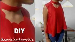 Choker neck top cutting and stitching full video|| How to make choker neck top at home?