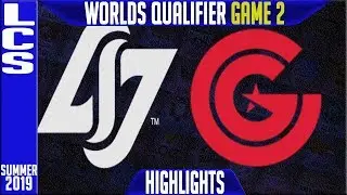 CLG vs CG Highlights Game 2 | LCS Summer 2019 Worlds Qualifier | Counter Logic Gaming vs Clutch