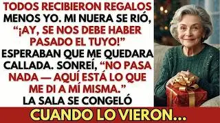 En la cena de Navidad, mi hijo y su esposa dieron regalos a todos menos a mí  luego les mostré m