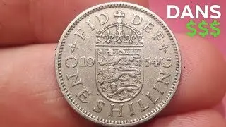 UK 1954 ONE SHILLING Coin VALUE + REVIEW
