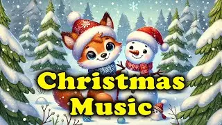 Christmas Music - Instrumental Background - Cozy Animated Snow Falling with Adorable Animals