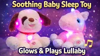 Glowing Unicorn & Dog Baby Night Light | Colour Changing Toy with Brahms&rsquo; Lullaby