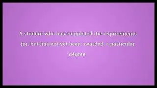 Graduand Meaning