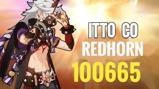 DPS .C0 Arataki Itto showcase ,itto weapon redhorn stonethresher (R1). .//genshin impact