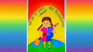 child labour drawing | Stop child labour poster | say no to child labour poster| #shorts
