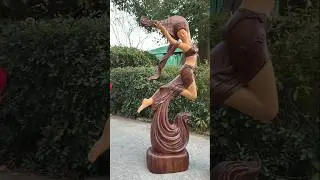 Watch a Log Transform into a Goddess | INCREDIBLE Wood Carving Time-Lapse