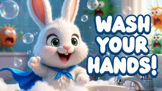 Hand Washing Hero 🧼🐰 | Wash Your Hands Song for Kids | Bouncy Bunny 3D Cartoon