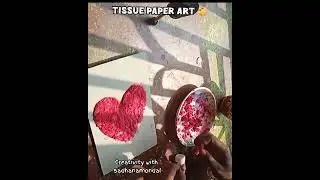 Tissue paper art for Valentine's day/love texture art#textureart#tissue#valentinesday#shorts#craft