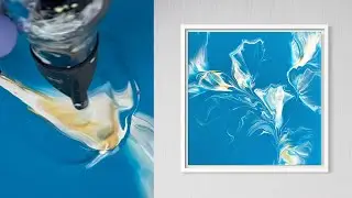 Acrylic Pouring with NO Cells 🟡 🔵 ⚪️  Dutch Pour Technique