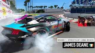 Ford Mustang Joins REALISTIC Formula Drift Long Beach SERVER w/James Deane 1245hp